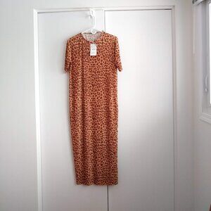 Zara animal print flowy maxi dress NWT
